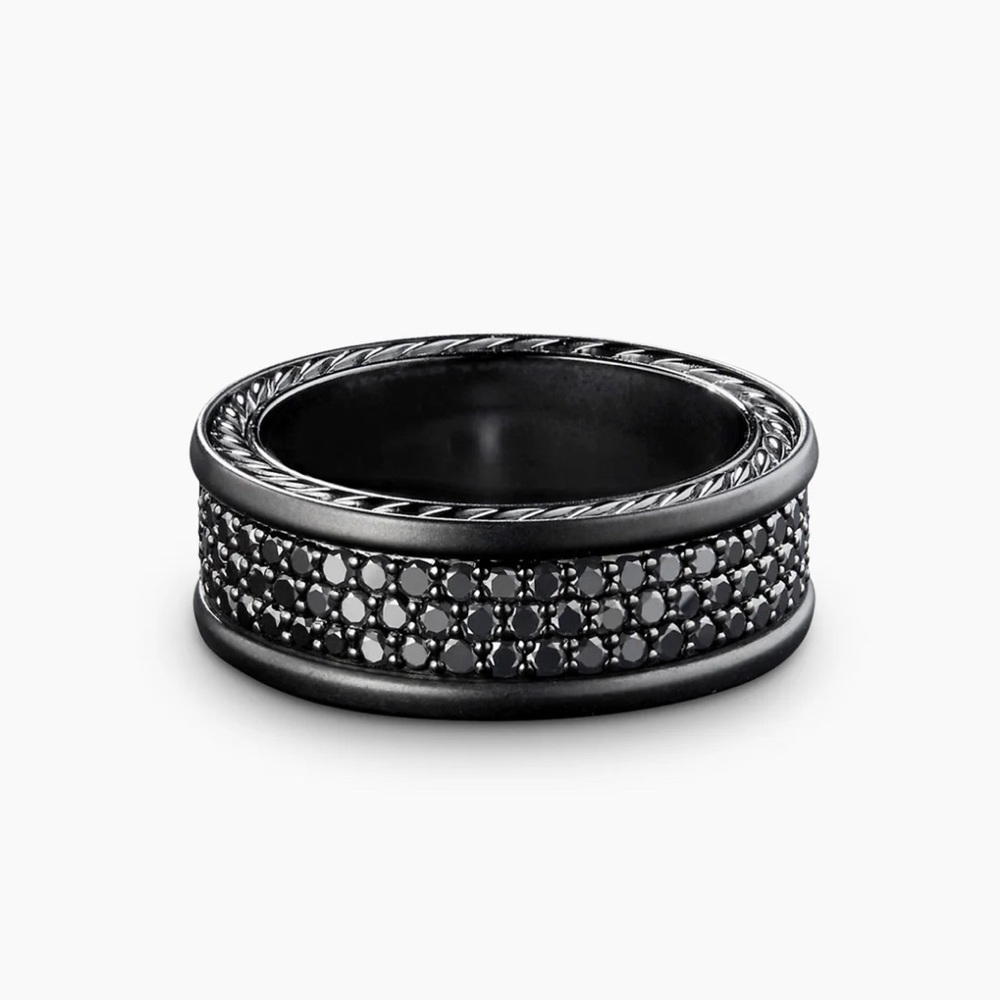 David Yurman Three Row Band Ring
Black Titanium with Black Diamonds Size 11